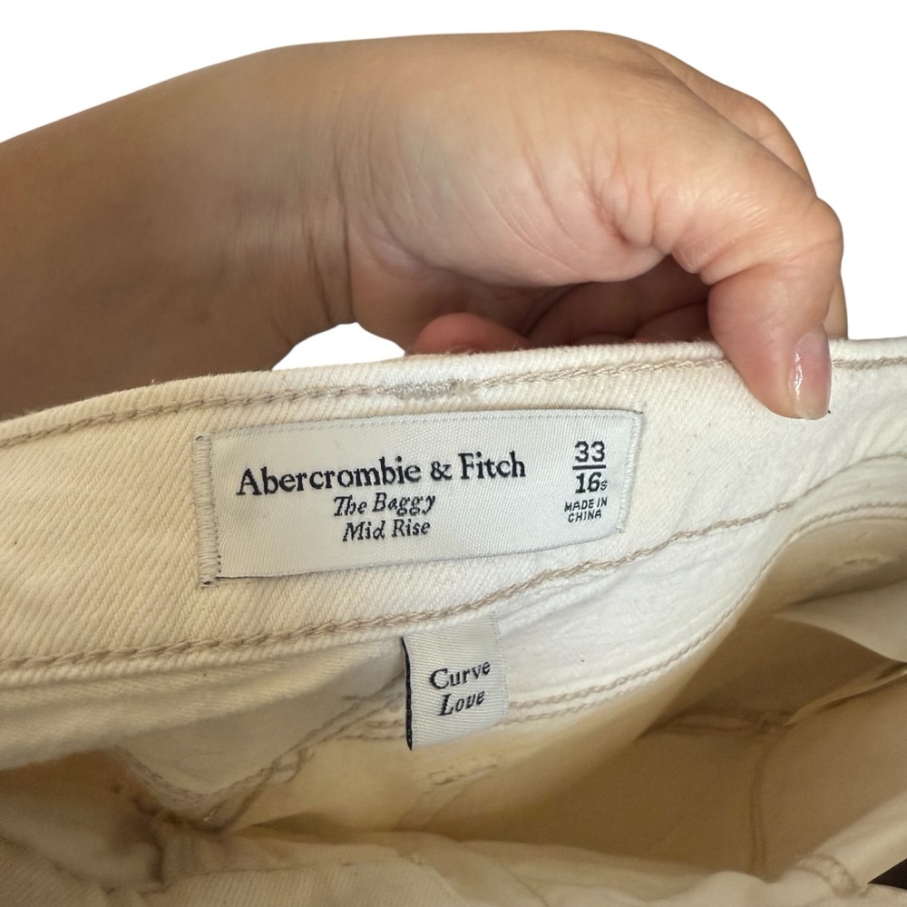 NWT Abercrombie & Fitch Cream The Baggy Midrise | 16s - Picture 3 of 6
